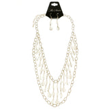 Mi Amore Adjustable Necklace-Earring-Set Gold-Tone/Clear