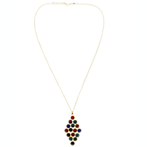 Mi Amore Adjustable Pendant-Necklace Multicolor/Gold-Tone