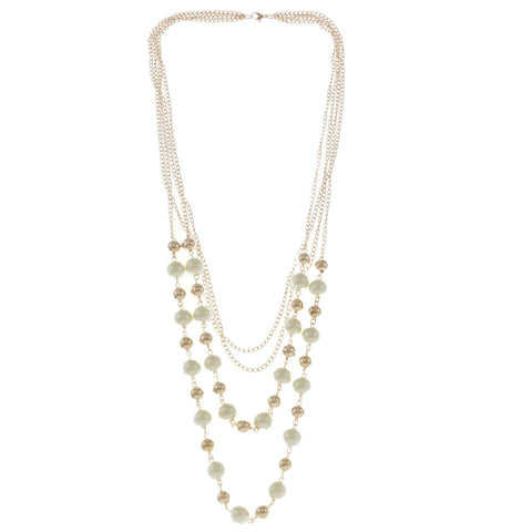 Mi Amore Statement-Necklace Gold-Tone/White