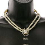 Mi Amore Necklace-Earring-Set White/Silver-Tone