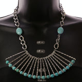 Mi Amore Adjustable Statement-Necklace Silver-Tone/Blue