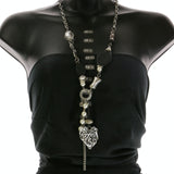 Mi Amore Leaf Clover Statement-Necklace Multicolor & Silver-Tone