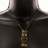Mi Amore Owls Adjustable Necklace-Earring-Set Gold-Tone