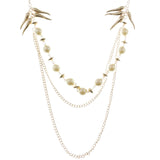 Mi Amore Tusks Statement-Necklace Gold-Tone/White