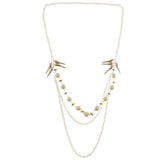 Mi Amore Tusks Statement-Necklace Gold-Tone/White