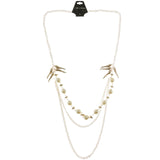 Mi Amore Tusks Statement-Necklace Gold-Tone/White