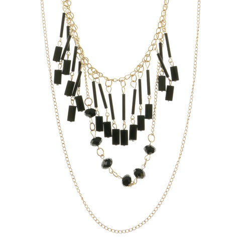 Mi Amore Adjustable Statement-Necklace Gold-Tone/Black
