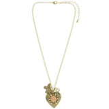 Mi Amore Heart Butterfly Adjustable Pendant-Necklace Multicolor & Gold-Tone