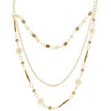 Mi Amore Adjustable Statement-Necklace Gold-Tone/White