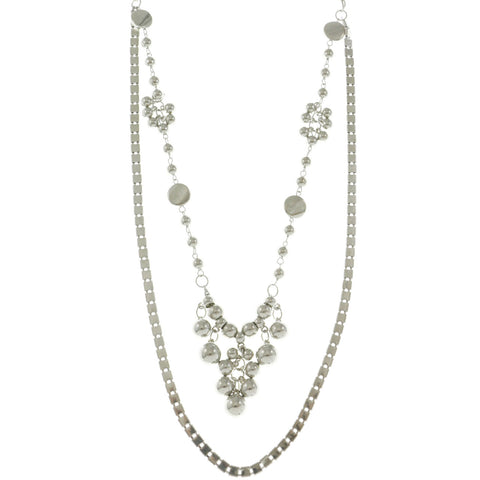 Mi Amore Adjustable Statement-Necklace Silver-Tone