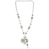 Mi Amore Heart Butterfly Statement-Necklace Multicolor & Silver-Tone