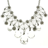 Mi Amore Adjustable Statement-Necklace Silver-Tone/Clear