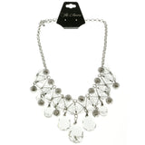 Mi Amore Adjustable Statement-Necklace Silver-Tone/Clear