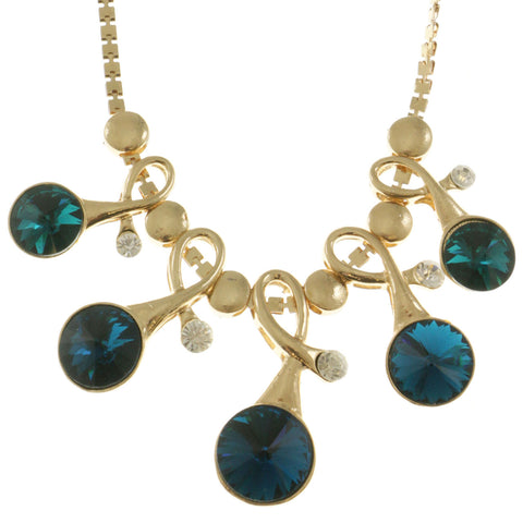 Mi Amore Adjustable Statement-Necklace Gold-Tone/Blue