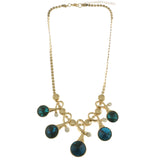 Mi Amore Adjustable Statement-Necklace Gold-Tone/Blue