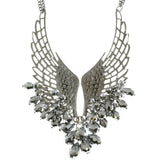Mi Amore Wings Adjustable Statement-Necklace Silver-Tone
