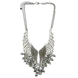 Mi Amore Wings Adjustable Statement-Necklace Silver-Tone