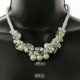 Mi Amore Adjustable Beaded-Necklace White/Silver-Tone