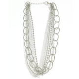 Mi Amore Adjustable Statement-Necklace Silver-Tone
