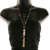 Mi Amore Tassel Adjustable Long-Necklace Gold-Tone & Pink