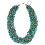 Mi Amore Braided Adjustable Beaded-Necklace Multicolor & Silver-Tone