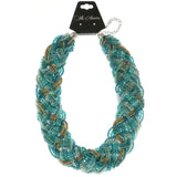 Mi Amore Braided Adjustable Beaded-Necklace Multicolor & Silver-Tone