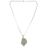 Mi Amore Cards Heart Pendant-Necklace Silver-Tone