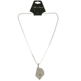Mi Amore Cards Heart Pendant-Necklace Silver-Tone