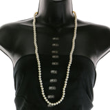 Mi Amore Beaded-Necklace White/Silver-Tone