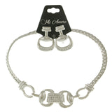 Mi Amore Necklace-Earring-Set Silver-Tone