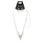 Mi Amore Necklace-Earring-Set Silver-Tone