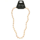 Mi Amore Beaded-Necklace Peach/Silver-Tone