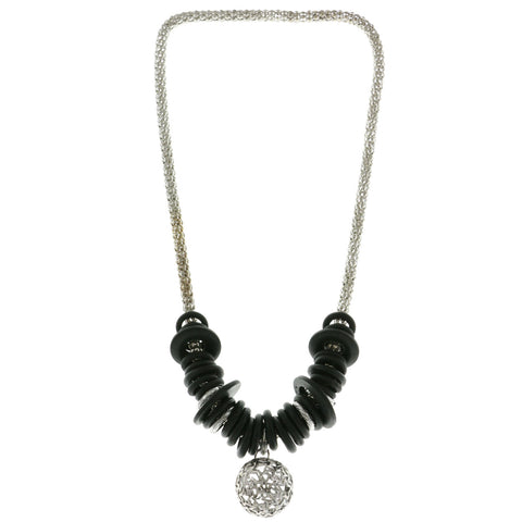 Mi Amore Stars Statement-Necklace Silver-Tone/Black