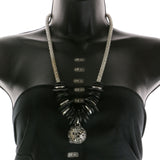 Mi Amore Stars Statement-Necklace Silver-Tone/Black