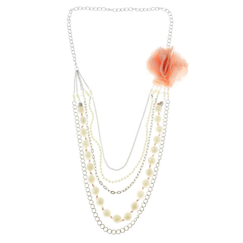 Mi Amore Flower Layered-Necklace Multicolor/Silver-Tone