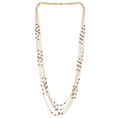 Mi Amore Layered-Necklace Gold-Tone/Red