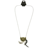 Mi Amore Owl Feathers Pendant-Necklace Multicolor & Gold-Tone