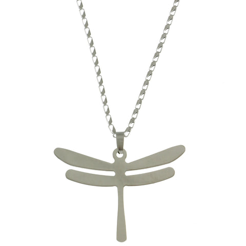 Mi Amore Dragonfly Adjustable Pendant-Necklace Silver-Tone