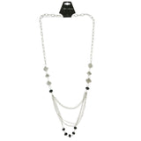 Mi Amore Adjustable Long-Necklace Silver-Tone/Black