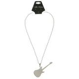 Mi Amore Guitar Pendant-Necklace Silver-Tone
