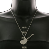 Mi Amore Guitar Pendant-Necklace Silver-Tone