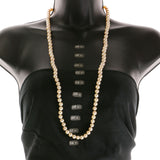 Mi Amore Beaded-Necklace Peach/Silver-Tone
