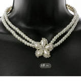 Mi Amore Necklace-Earring-Set White/Silver-Tone