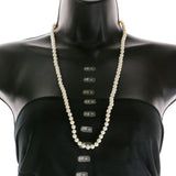 Mi Amore Beaded-Necklace White/Silver-Tone