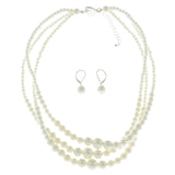 Mi Amore Adjustable Beaded-Necklace White/Silver-Tone