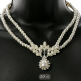 Mi Amore Necklace-Earring-Set White/Silver-Tone