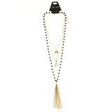 Mi Amore Elephant Wishbone Adjustable Layered-Necklace Gold-Tone & Black