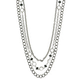 Mi Amore Layered-Necklace Dark-Silver/Black