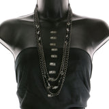 Mi Amore Layered-Necklace Dark-Silver/Black