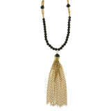 Mi Amore Beaded-Necklace Black/Gold-Tone